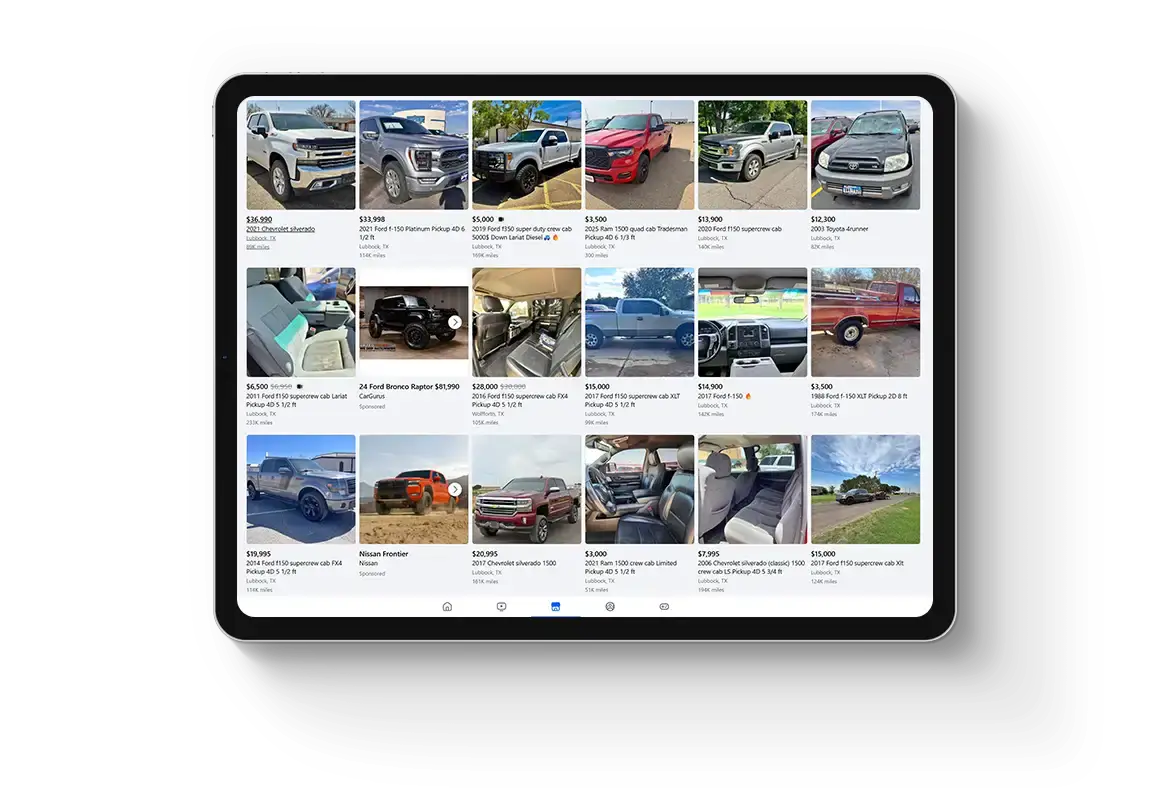 Marketplace Software Mocup Ipad Transparent - Dealership Facebook Marketplace Poster AI