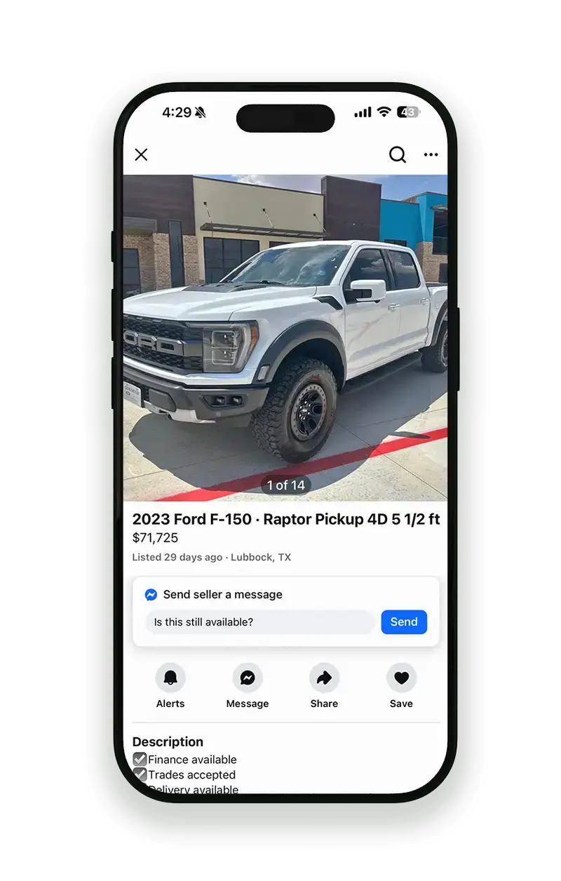 Facebook Marketplace Poster AI Marketplace Software Transparent Oversee Iphone - Dealership