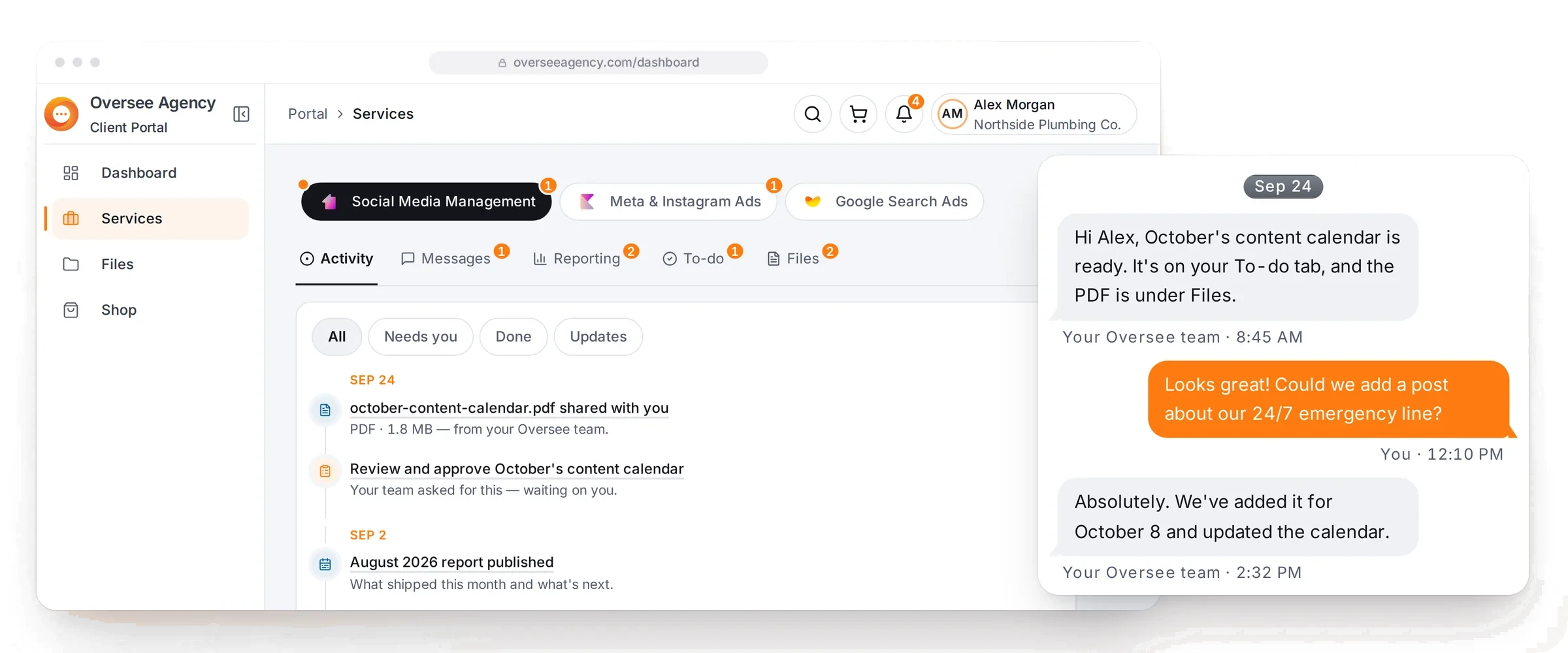 A conversation with the Oversee team about a content calendar